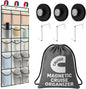 Cruise Magnetic Door Organizer with Hooks, 15 Large Pockets, Strong Anti-Scratch Magnets, Over-the-Door Hanging Storage for Cruise Cabin Essentials, Space Saving Cruise Door Organizer