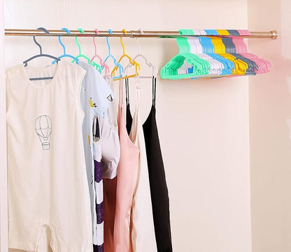 100 Pack White Baby Nursery Closet Hangers, Non-Slip Laundry Infant Pant Hanger for Newborn Clothes Gift, Ultra-Thin Plastic Hanger for Girl Boy Toddler Kid