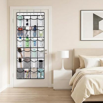 Magnetic Cruise Organizer, Over The Door Organizer for Cruise Ships with 24 Large Clear Pockets, Magnetic Shoe Rack for Door, Hanging Door Organizers for Cabin Cruise Essentials 2026（ 56.7" x 21.2"）