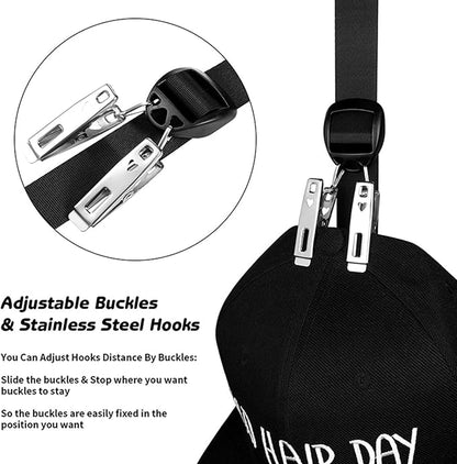 Hat Organizer for Baseball Caps, Hat Storage Display Holder, Stainless Steel Hat Rack for Over The Door, Hat Hanger Hold up to 20 Hats for Closet Door and Bedroom (1 PCS)