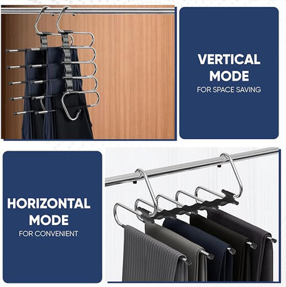 Generic Space Saving Pants Hanger- 2 Pack Closet Organizer: Jeans, Trousers, Scarves & Towels Non-Slip Hanger