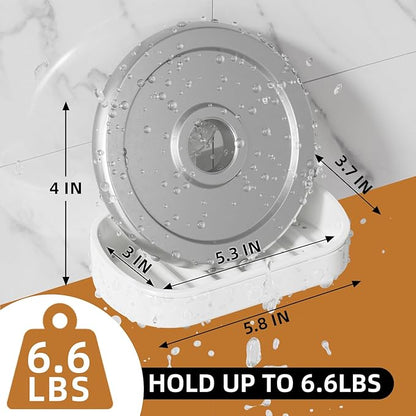 LEVERLOC Soap Dish Holder for Shower Suction Cup Wall Mounted Self Draining NO-Drilling Removable Bar Soap Sponge Holder for Bathroom Bathtub Kitchen Sink Waterproof Strong Vacuum Suction Adhesion