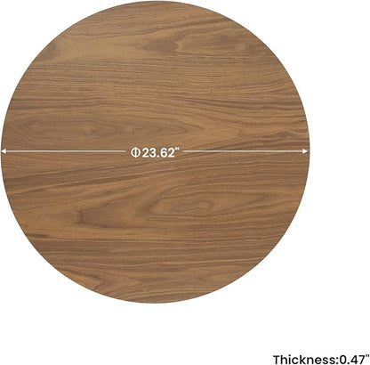 23.6" Sintered Stone Lazy Susan for Table Top- Extra Large Round Lazy Susan Organizer - Kitchen Revolution for Countertop(Walnut-Colored Wood Grain)