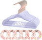 VIS'V Baby Hangers, 11 Inch Velvet Kids Hangers with 6 Pcs Clothes Size Dividers, Infant Toddler Nursery Closet Organization, Non Slip, Lavender, 30 Pcs