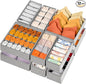 Criusia 12 Pack Sock Underwear Drawer Organizer Dividers, 116 Cells Fabric Foldable Dresser Closet Organizers and Storage Bins for Baby Clothing, Women Men Underwear Socks, Bra, Ties, Scarf