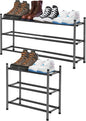 Shoe Rack, Expandable Shoe Storage Organizer for Closet, 3 Tier Metal Shoe Rack for Entryway, Adjustable Small Shoe Shelf for Front Door Entrance, Small Space, Garage