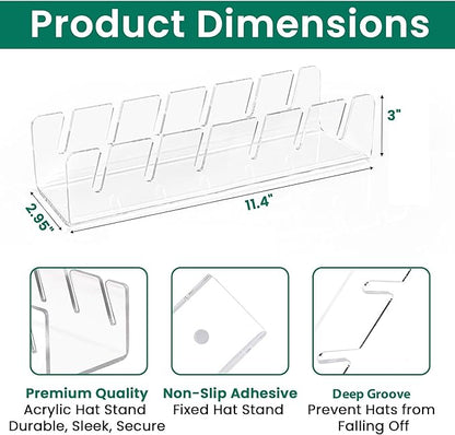 Hat Stand Organizer for Baseball Caps 2 Pack, Up to 12, Hat Rack for Space Efficiency, Cap Storage for Closet, Bedroom; Stylish Dresser Organizer; Hat Display