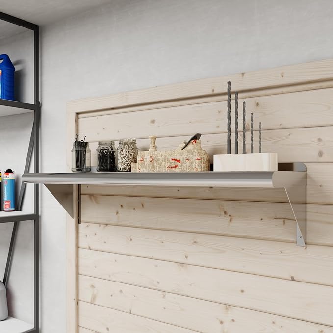 AmGood 10 in. x 36 in. Stainless Steel Wall Shelf | NSF | Metal Shelving | Garage, Laundry, Storage, Utility Room | Restaurant, Commercial Kitchen