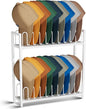 Cinati 2-Tier Hat Organizer for Baseball Caps, 18 Capacity Freestanding Baseball Cap Rack, Metal & Wood Hat Storage for Closet Entryway Bedroom, Black Cap Holder Stand, Gifts for Men Dad