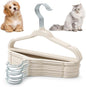 Weysat 24 Pcs Dog Clothes Hangers 11'' Non-Slip & 360° Swivel Velvet Small Pet Beige Hangers for Cats/Dogs with Rustproof Metal Hooks, Space-Saving for Home Storage & Grooming Salons Minimalism