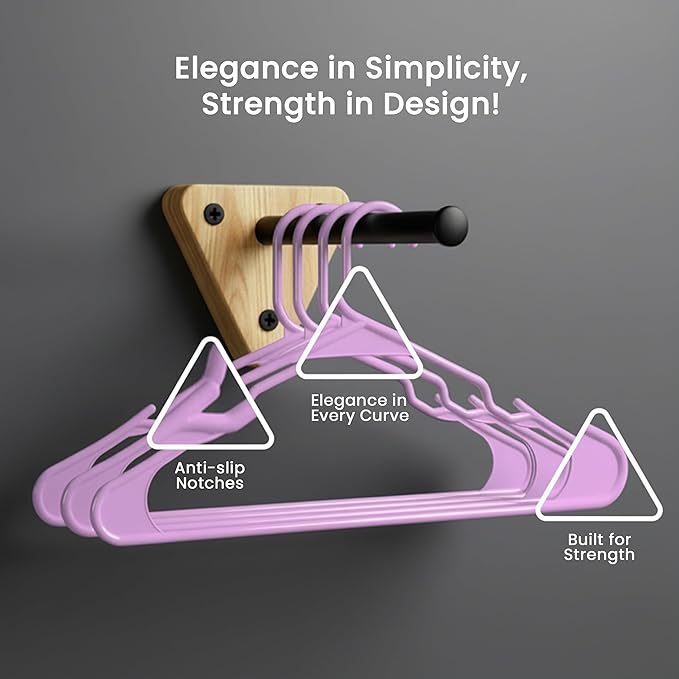 Utopia Home - Plastic Hangers 50 Pack - Space Saving Clothes Hanger - Durable and Strong Closet Organizers and Storage Makes It Ideal Stocking Stuffers or Apartment or Dorm Room Essentials (Pink)
