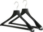 MAWA by Reston Lloyd, European Wooden Hanger, Beech Wood Body Form Hanger with Wide Supportive Shoulders, Rotating Chrome Hook, Black Finish, for Shirts, Blazers, Pants, Dress Clothes, Set of 2