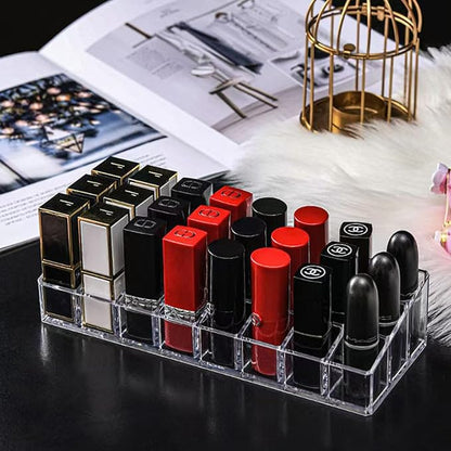 Clear Acrylic Lipstick Lip Gloss Organizer 12 Slots Comestic Display Holder for Nail Polish Essential Oil