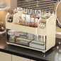 Makeup Organizer with Drawers for Vanity,Bathroom Countertop Organizer with Brushes Holder,Skincare Storage Organizer,Perfect Cosmetic Display Case for Skincare,Lipstick and Beauty Essential (Cream)