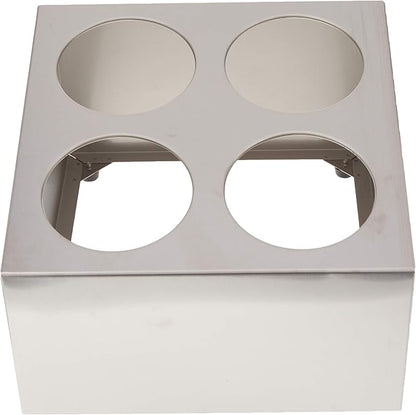 Winco Flatware Cylinder Holder, 4 Holes, 2 Tiers, S/S