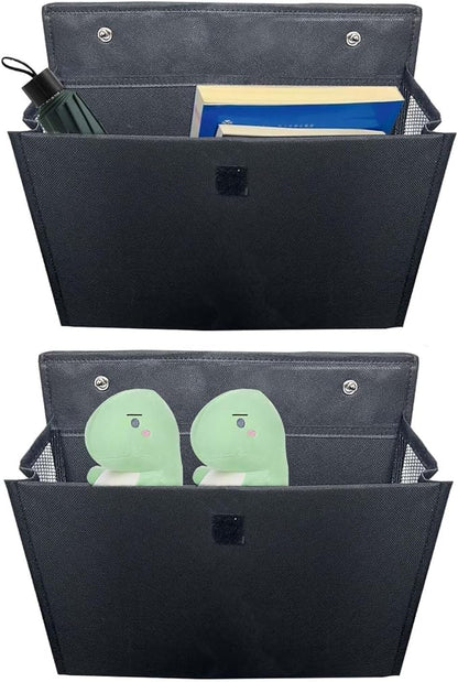 2 Pack RV Shoe Storage with Adhesive hook,Over the Door Shoe Rack,Heavy Duty Oxford Fabric Wall Hanging Organizer with Large Deep Pocket,Narrow Space Saving Closet Organizers (Black, 1-Grid)