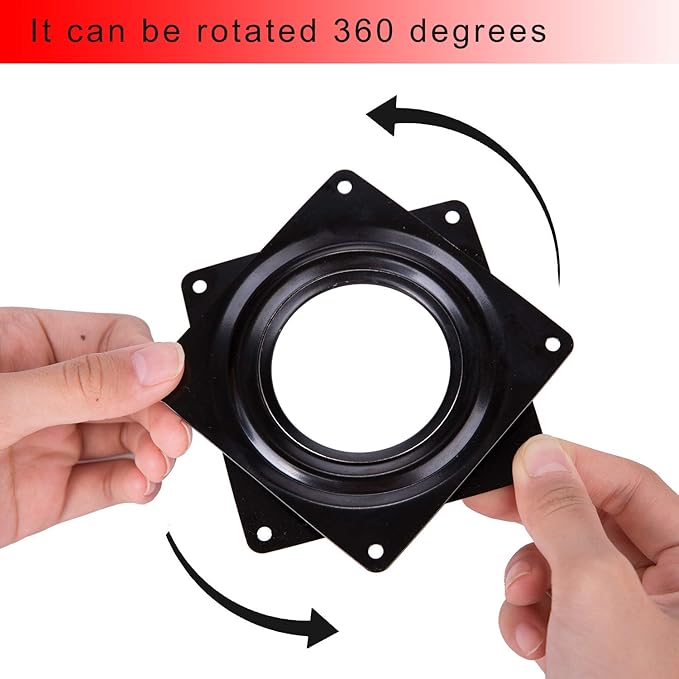 4 Pack 4-Inch Lazy Susan Turntable Bearings Rotating Plate,Lazy Susan Hareware 5/16 Inch Thick Swivel Plate for Rotating Bookshelf, Serving Trays, Kitchen Storage Shelf