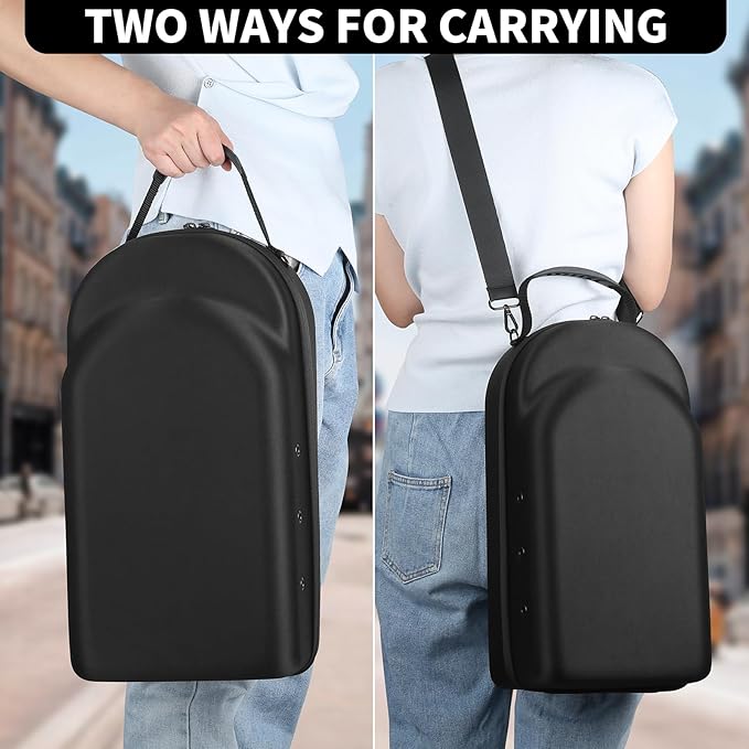 GERMUN Hard baseball hat case, Hat Carrier Travel Case with Adjustable Shoulder Strap, Hat cap case for 12 Baseball Caps - Perfect for Traveling & At-Home Storage (Black)