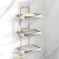 Moforoco Silver Soap Dish Holder for Shower Wall, No Drilling, 3-Tier 304 Rustproof Stainless Steel, Soap Bar Holder with 4 Hooks, Shampoo Bar Holder for Shower Caddy for Bathroom