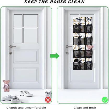 Horse Sunflower Over the Door Organizer Hanging Shelves,Quick Dry Shoe Storage Hanging Bag,Small Hanging Shoe Rack for Closet,Spice Rack for Kitchen,Organizer for Bedroom Bathroom