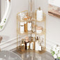 3-Tier Corner Bathroom Counter Organizer, Plastic Bathroom Organizer Countertop, Makeup Organizer for Vanity Perfume Tray Holder for Corner Storage, Amber