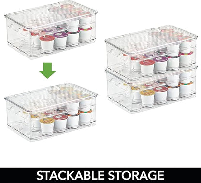 iDesign Stackable Coffee Pod Holder for K-Cup Pods - 29 K-Cup Capacity - Set of 2 - Clear