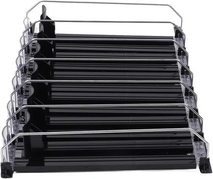 Drink Dispenser for Fridge, Self Pushing Can Organizer Automatic Pusher Glide Soda Can Dispenser for Fridge, Garage Coolers, Pantry Shelves (38cm)