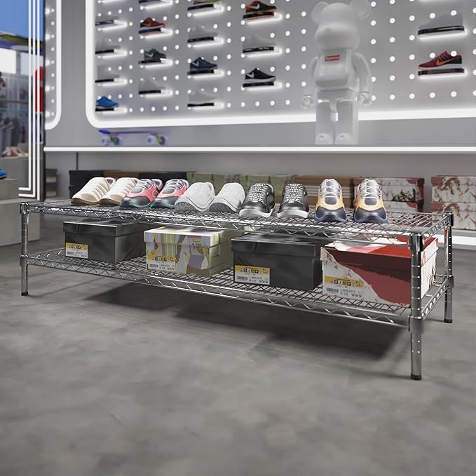 21" Deep x 60" Wide x 14" Height Wire Shelving Kit | 2-Tier | NSF Commercial Storage Rack Unit