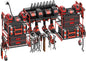 CCCEI Red Power Tool Organizer Wall Mount, Large Tools and Battery Storage Rack Charging Station Individual Switches. Drills Holder, Garage Utility Shelves with 10FT Power Strip. Gift for Men.