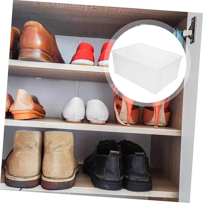 Stackable Shoe Storage Box Thickened Plastic Shoe Organizer with Lid Spacious Sneaker Containers for High Heels Boots and More for Closet Under Bed Storage