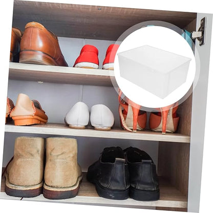 Stackable Shoe Storage Box Thickened Plastic Shoe Organizer with Lid Spacious Sneaker Containers for High Heels Boots and More for Closet Under Bed Storage