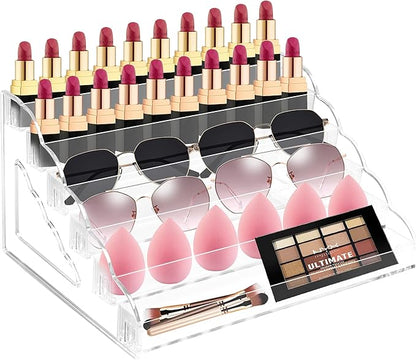 Nimiah 6-Layer Nail Polish Storage - Clear Acrylic Vanity Display Rack Nail Polish Holder Organizer Holds up to 72 Bottles Essential Oils Ink Stand