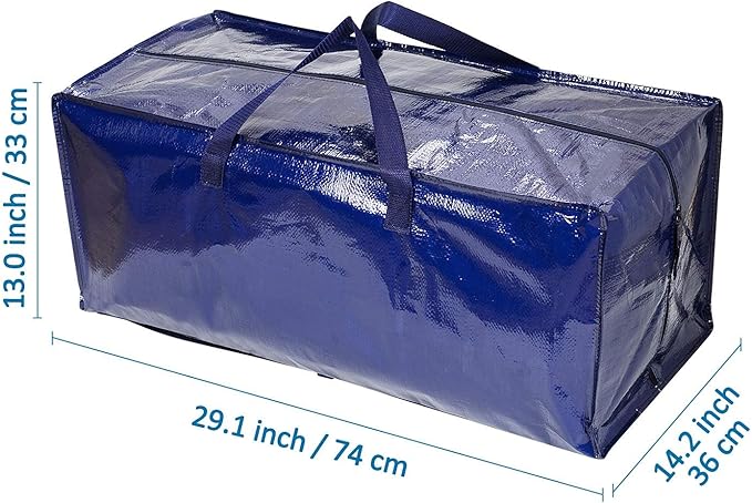 VENO 8 Pack Heavy-Duty Moving Bundle (4 Pack Extra-Large Moving Bag w/Backpack Straps + 4 Pack Over-Sized Clear Organizer Storage Bag)
