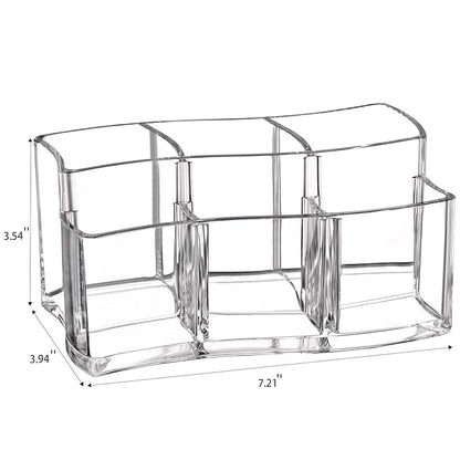 Tbestmax 6 Slot Acrylic Makeup Brushes Holder Organizer, Clear Eyebrow Pen Container Cosmetics Storage