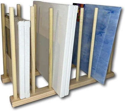 Handmade in USA - Art Storage Rack - Several Sizes Available- Art Canvas Storage (18.5" x 8" With 12" Tall Dowels)