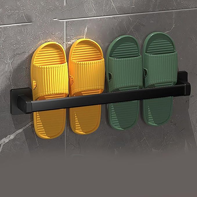 Wall Mounted Shoes Rack Stainless Steel Space Saving Shoe Organizer for Bathroom Living Room 19.7in Multi Purpose Hanging Stand