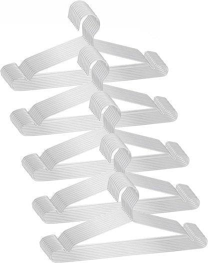 Clothes Hangers 50 Pack - Heavy Duty Stainless Steel Metal Hangers, Ultra Thin Space Saving Wire Coat Hangers with Non-Slip Shoulders (16.5 Inch)