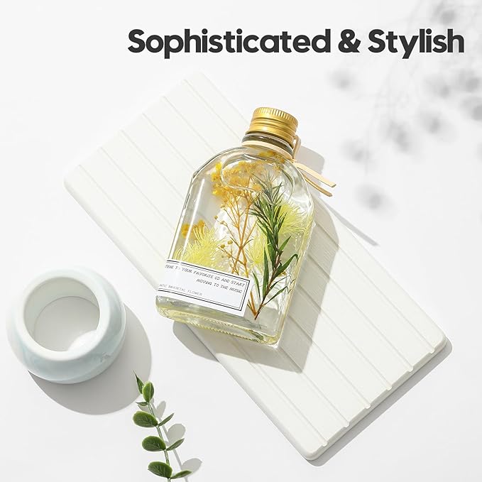 2PCS Water Absorbing Stone Drying Tray Mat for Bathroom Sink & Kitchen Counter Faucet Organizer, Quick Dry Dish Rack Soap Dispenser Sponge Holder, Vanity Sink Caddy Bar Coaster, Ivory White 8“x 4”