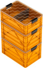 SIDIO CRATE Starter Pack - Two Full Size and One Half Size Heavy Duty Stackable Storage Bins, Totes with Lids and Dividers - Durable Organizer for Home, Office, Garage, and Outdoor Use - Sol