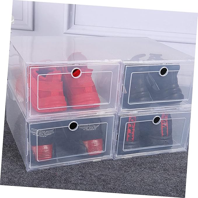 Hemobllo 6pcs Clamshell-type Shoes Box Plastic Storage Case Shoe Organizer Space-saving Sturdy Simple Design