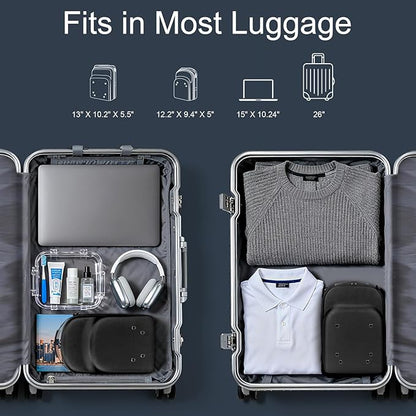 Epesoware 2 PCS Hard Hat Travel Cases for Baseball Caps - Crush Proof Cap Carrier for 10 Hats, Hat Storage Organizer with Adjustable Shoulder Strap, Trolley Sleeve and Handle, for Travel & Home Use