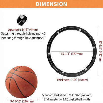 TamBee 18 Inch Lazy Susan Bearing Heavy Duty Metal Hardware Large Aluminum Turntable Lazy Susan Hardware Kit Parts Rotating Ring Mechanism for Puzzle Boards, Dining Tables (Base Only, Black)