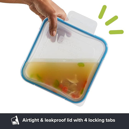 Snapware Plastic Total Solutions (5-Pack, 5.5 Cup) Food Storage Containers Set, Airtight & Leakproof Plastic Locking BPA-Free Lids Tupperware, Freezer Dishwasher Microwave Safe