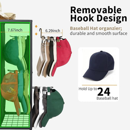Meangood Hat Holder Stand, 5 Tier Big Capacity Hat Organzier Display Rack with Deep Pockets Remove Hooks for Storage Baseball, Cowboy, Caps Boxes, Western Rustic Brown