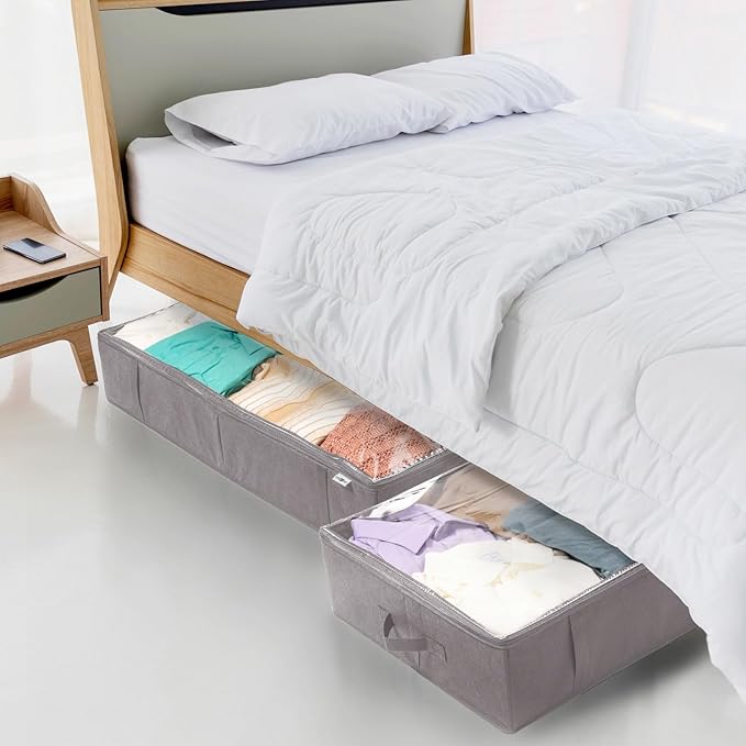 StorageExpert Closet Organizers and Storage - Maximize Space with Under Bed Storage Containers & Clothes Storage - Ideal Closet Organizer, Toy Storage Organizer & Underbed Storage (Grey, 2 Pack)