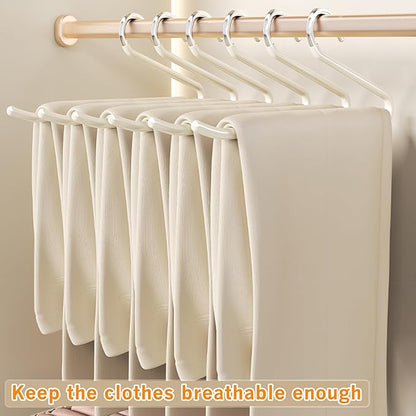 Alise Pants Hangers,Open-Ended Metal Pant Hanger10 Pack Non Slip Pant and Jean Hanger for Closet Space Saving Clothes Hanger,Versatile Hangers for Heavy Pants, Jeans, Trousers, Scarf,White