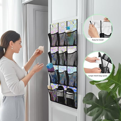Scales Behind Door Shoes Hang Holder Rack,Storage for Small Spaces,Shoes Hanger Storage Organizer Bag for Bedroom Unique Print