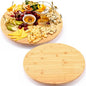 Nitial 2 Pack Bamboo Wood Lazy Susan Rotating Turntable Organizer Wooden Charcuterie Board Cheese Board Turntable for Dining Table Kitchen Cabinet Countertop Pantry Storage (16 Inch)