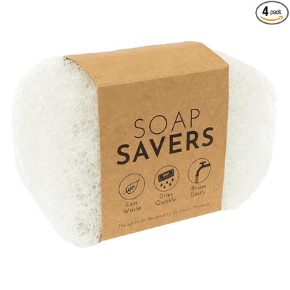 S&T INC. Bar Soap Holder for Kitchen, Bathroom, and Soap Dish, 4 Pack, Clear, 2.9 inches by 4.4 inches