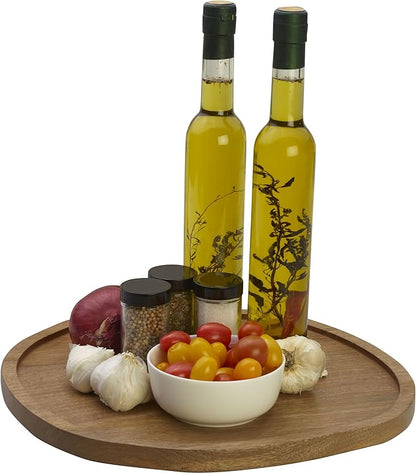 Gourmet Basics by Mikasa Cora Organic Shaped Lazy Susan Turntable, 14 Inch